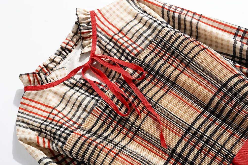 Модное Элегантное клетчатое платье, новинка, офисная работа, винтажная рубашка, повседневные платья, Осенние милые женские вечерние платья с принтом