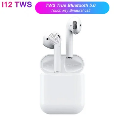 

i12 TWS Touch Wireless Bluetooth V5.0 Double Earphones Headsets Stereo Ear Hook Earbud Sports Music Headphone For xiaomi Mi 8 9