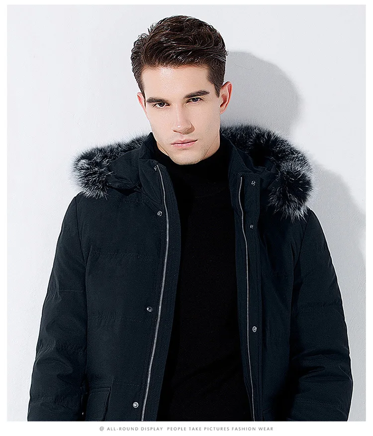 Высококачественный толстый манто с капюшоном Hiver Homme
