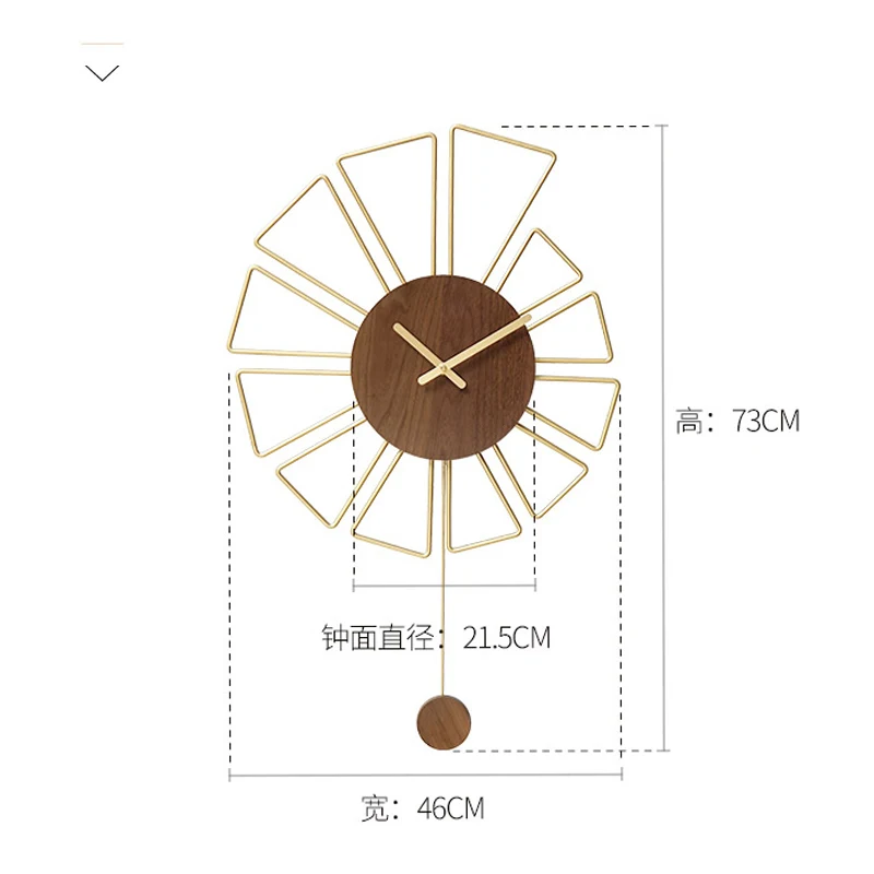 Hoshine украшение дома винтажные стильные настенные часы Современный дизайн большой Horloge Murale Большие размеры Orologio da Parete 20" - Цвет: Brown