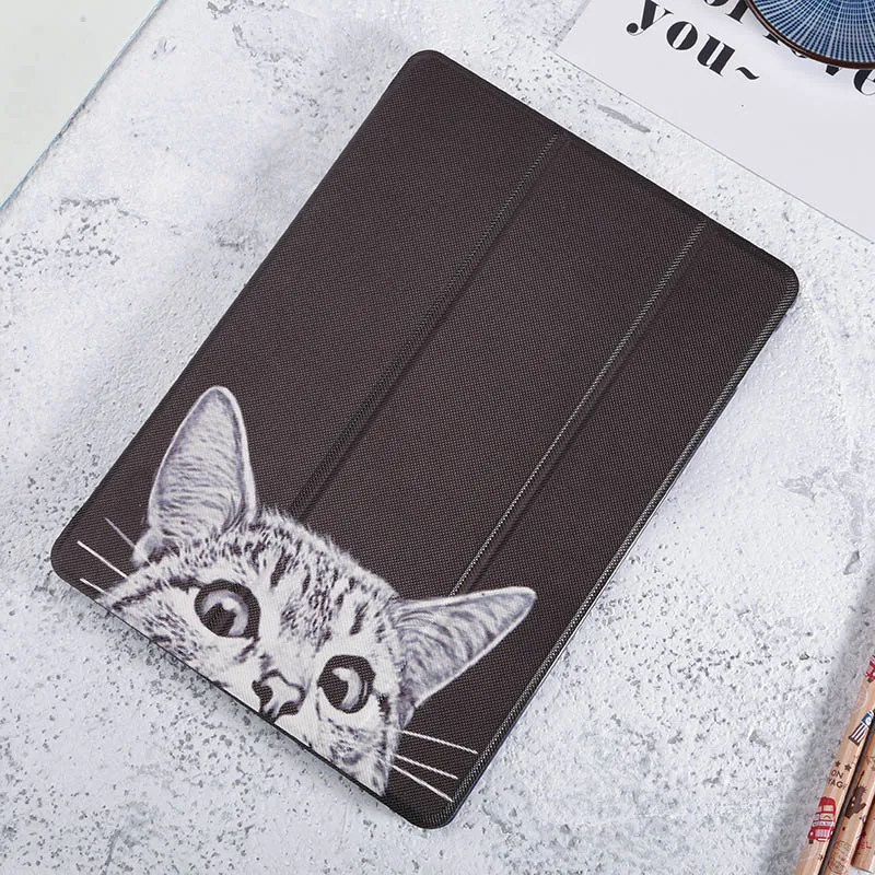 Cat For pad 234 Черный Стиль ультра тонкий смарт-чехол для iPad Air 1/2/3 10,2 10,5 iPad 9,7 крышка для iPad 234 mini12345 с автоматическим включением и Up/Sleep(Пробуждение/спящий режим - Цвет: Cat For pad 234