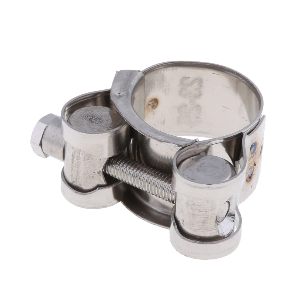 4 Pieces Heavy Duty Exhaust Pipe Clip Stainless Steel for 23-25mm Muffler Silencer