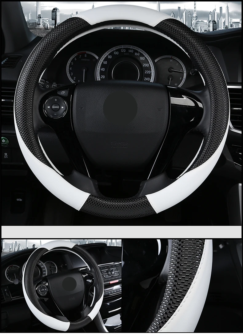 Dermaye новая кожаная крышка рулевого колеса 37-38 см нескользящий массажный дизайн для 95% автомобилей предлагает индивидуальные размеры s(36 см) L(39-40 см