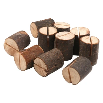 

10pcs Wooden Wedding Name Place Card Holders Home Decor