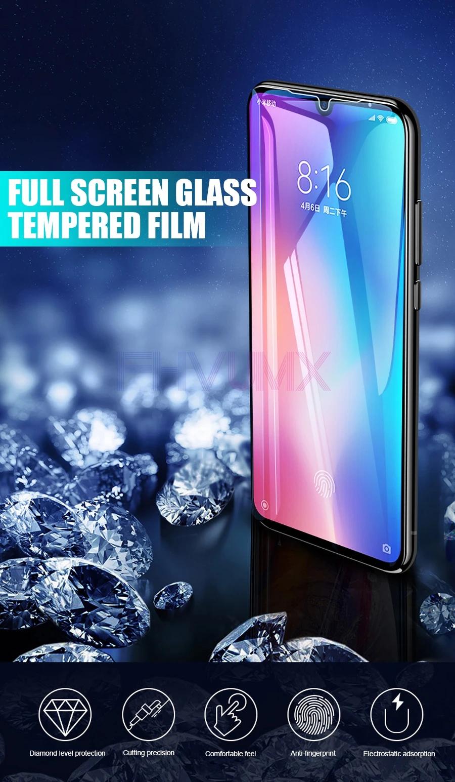 15D Protective Glass For Xiaomi Play Mi 9 10 Lite Tempered Screen Protector Mi 8 9 SE A3 A2 Lite Mi8 Pro safety Glass Film Case glass cover mobile