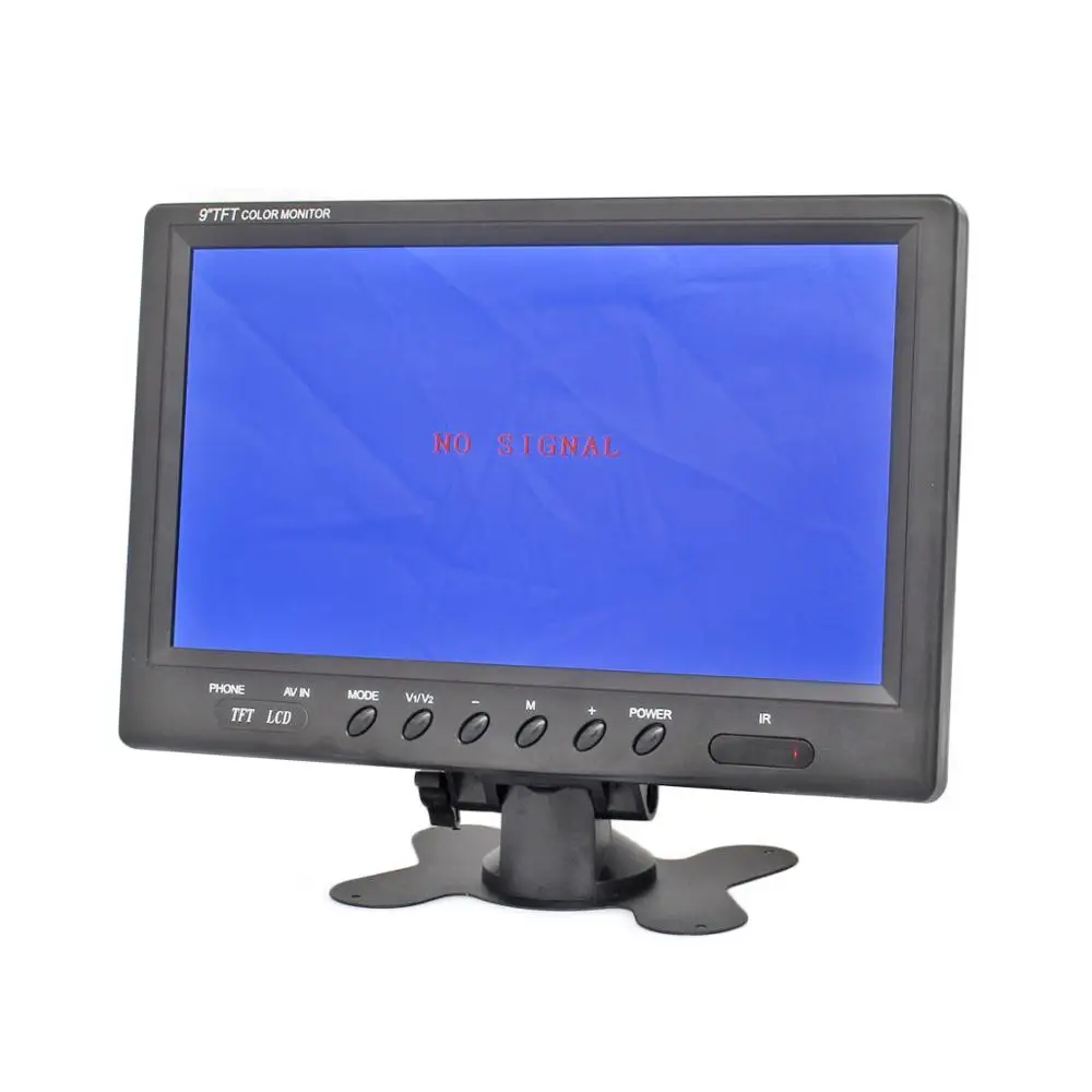 DIYKIT 9 inch TFT LCD Car Monitor Display Car Reverse Rear View Monitor Screen with BNC / AV Input Remote Control DVD VCR