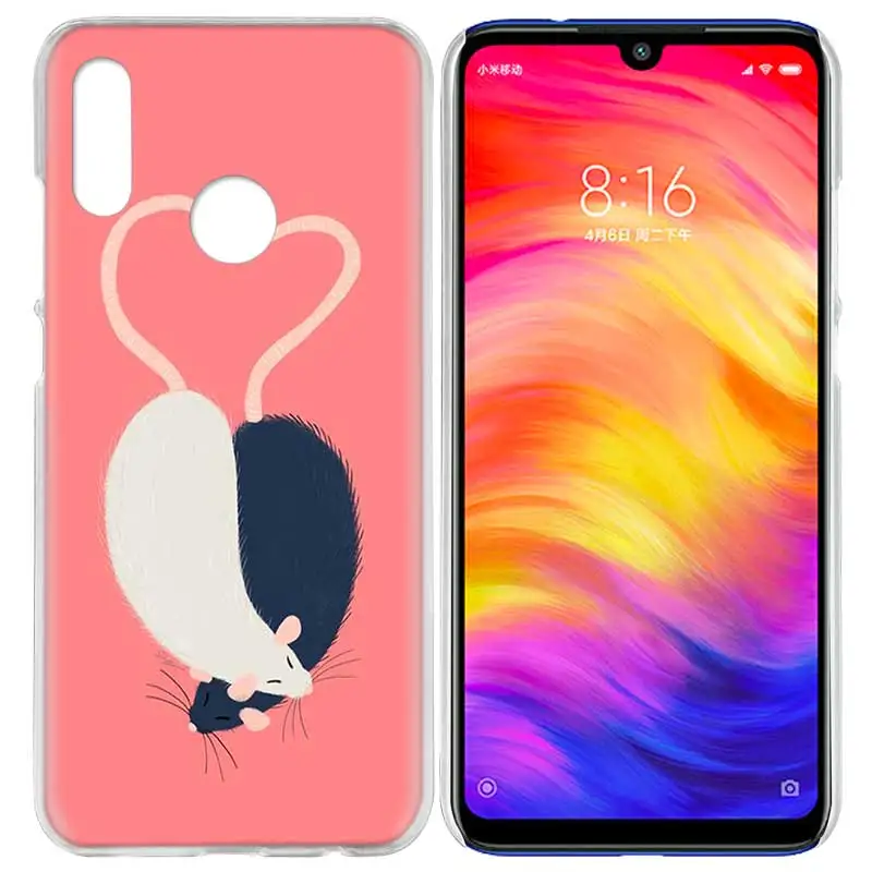 09 Чехол для Xiaomi Redmi Note 7 7A фотоаппаратов моментальной печати 7S 6 6A 5 Y3 K20 mi 8 до 9 лет CC9 CC9E A1 A2 A3 играть F1 Lite Pro Plus с изображением милых животных крыса - Цвет: 09