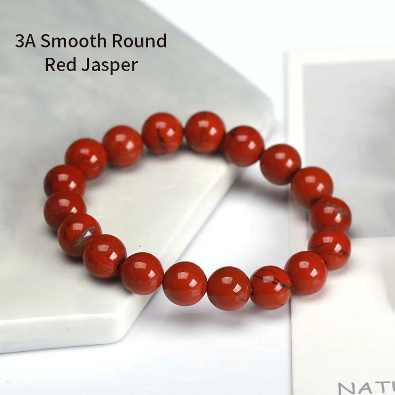 JD бренд натуральный красный яшма круглые полудрагоценные камни бусины 4-12 мм браслеты для женщин и мужчин лечебные ювелирные изделия Аксессуары подарок - Окраска металла: 3A RED JASPER