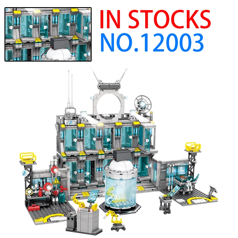 

Marvel Avengers Iron man Laboratory 8 Figures 1325Pcs Building Blocks Toys For Children Compatible for Legoing Marvel Avengers