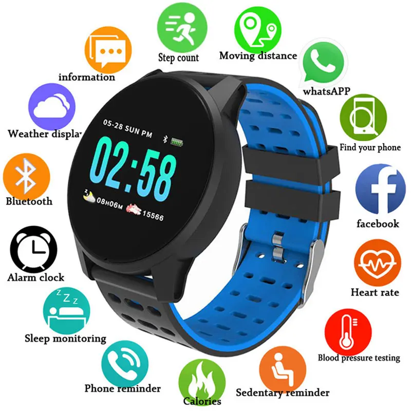 

Smart Watch Blood Pressure Oxygen Monitor Heart Rate Monitor Men Women Activity Fitness Tracker Alarm Reminder Clock Sport Watch