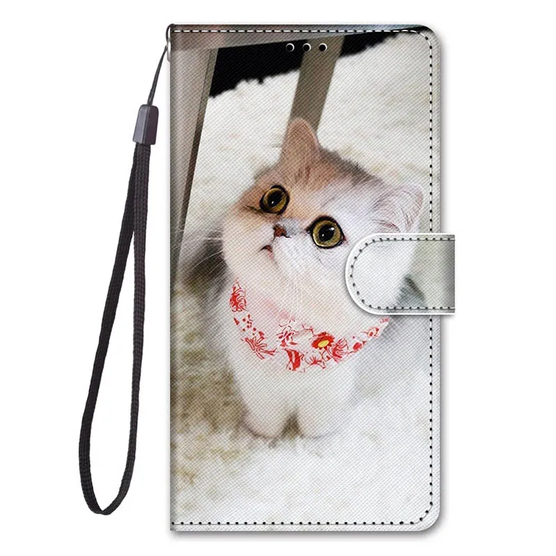 Red Scarf Kitten Кожаный чехол для Moto E4 Plus G6 Play E5, чехлы для Moto G7 power G7 Plus, чехлы-бумажники, чехол для телефона - Цвет: Red Scarf Kitten