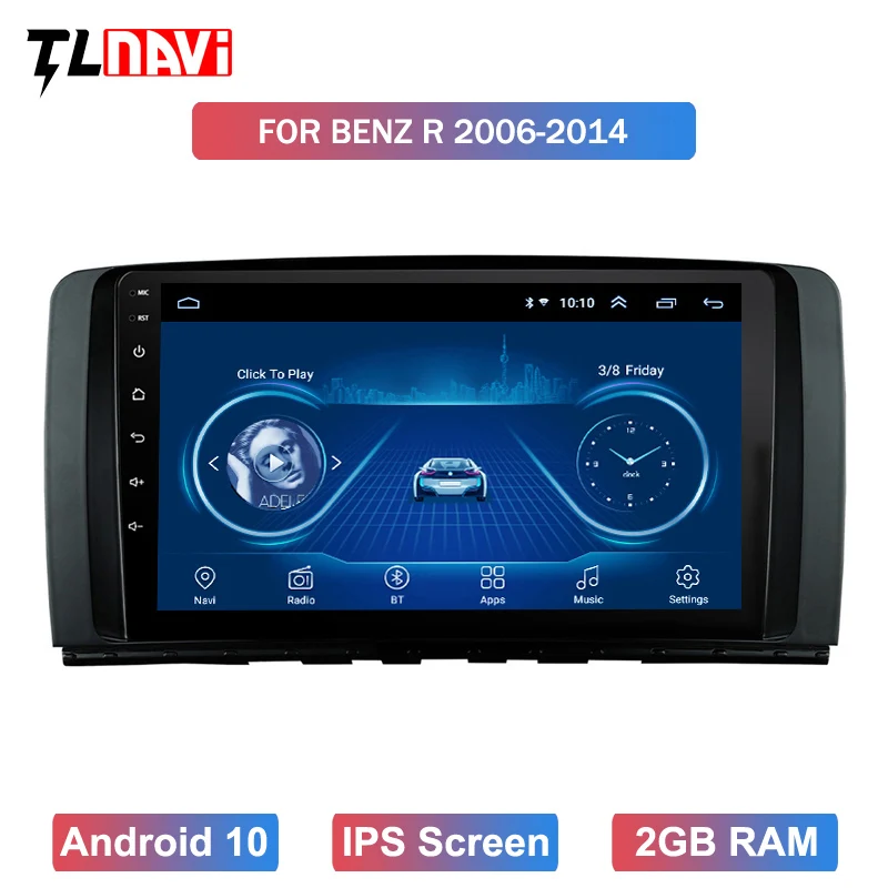 9-дюймовый автомобильный DVD-навигатор для Benz R Class W251 R280 R300 R320 R350 GPS-радио стерео Android