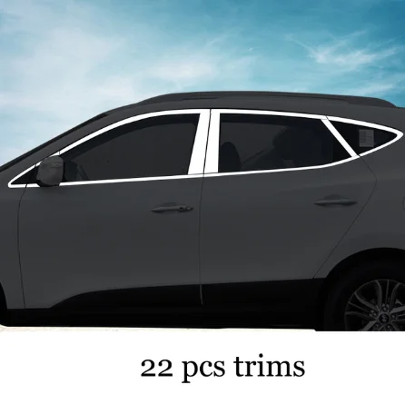 Нержавеющая сталь окна автомобиля планки для hyundai tucson 2010 2011 2012 2013 ix35 tucson ix - Цвет: 22 pcs trims