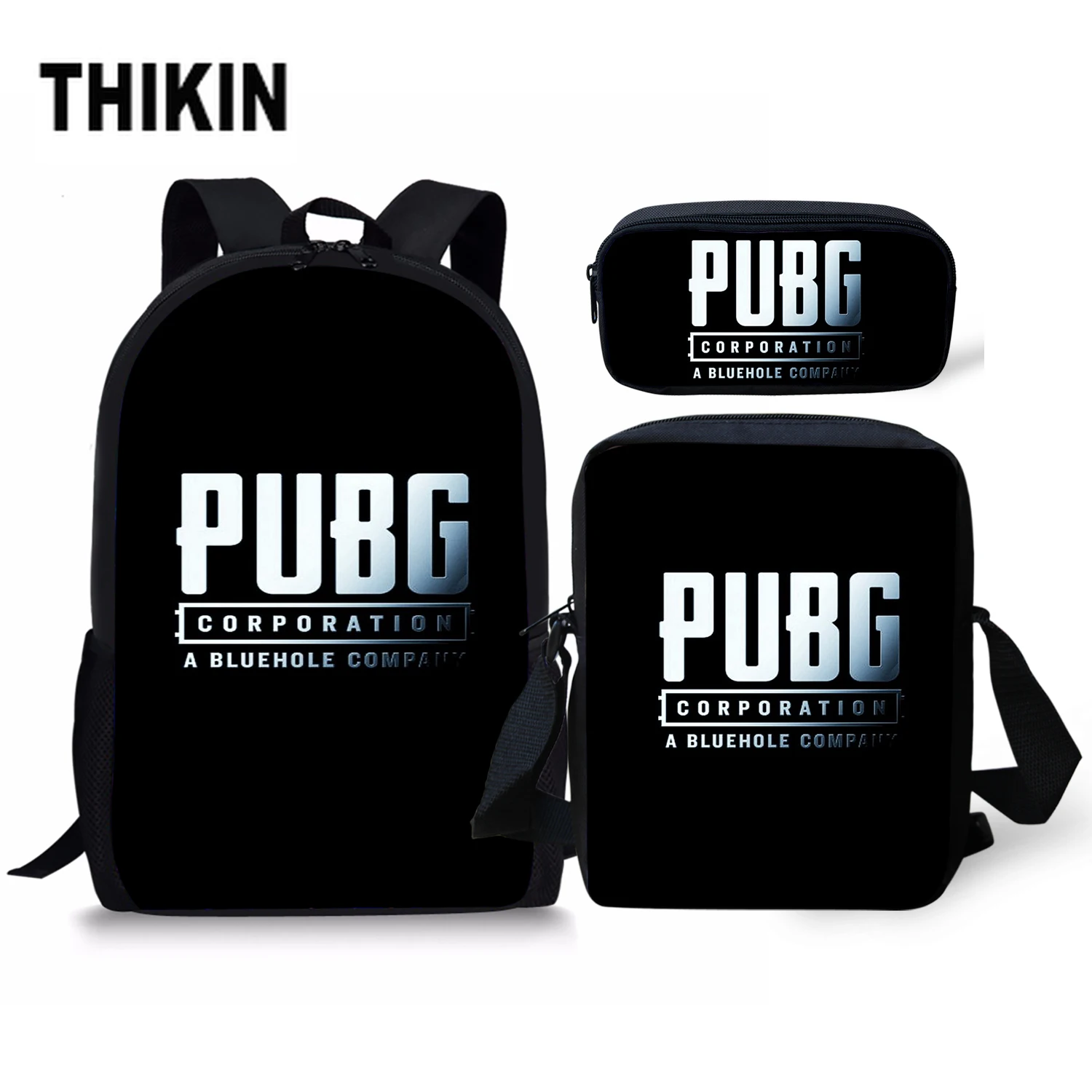 THIKIN Горячая игра PUBG BATTLEGROUNDS 3 шт. комплект школьных сумок с курицей ужин мальчик девочка подростков мужской студенческий рюкзак женский рюкзак
