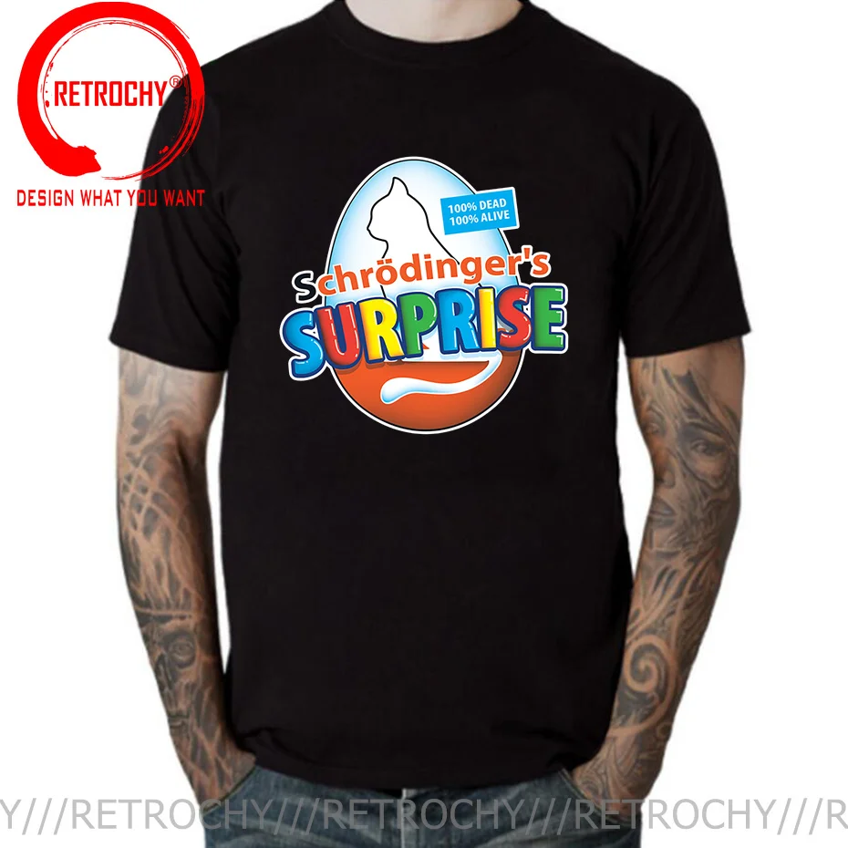 Schrodingers Cat Big Bang Theory T-Shirts Men Sheldon Cooper Geek