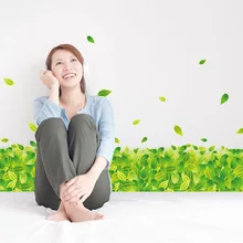 SK7015 свежие зелёные листья горячие модели спальни кухни библиотеки Детский сад экологически чистые съемные настенные палочки