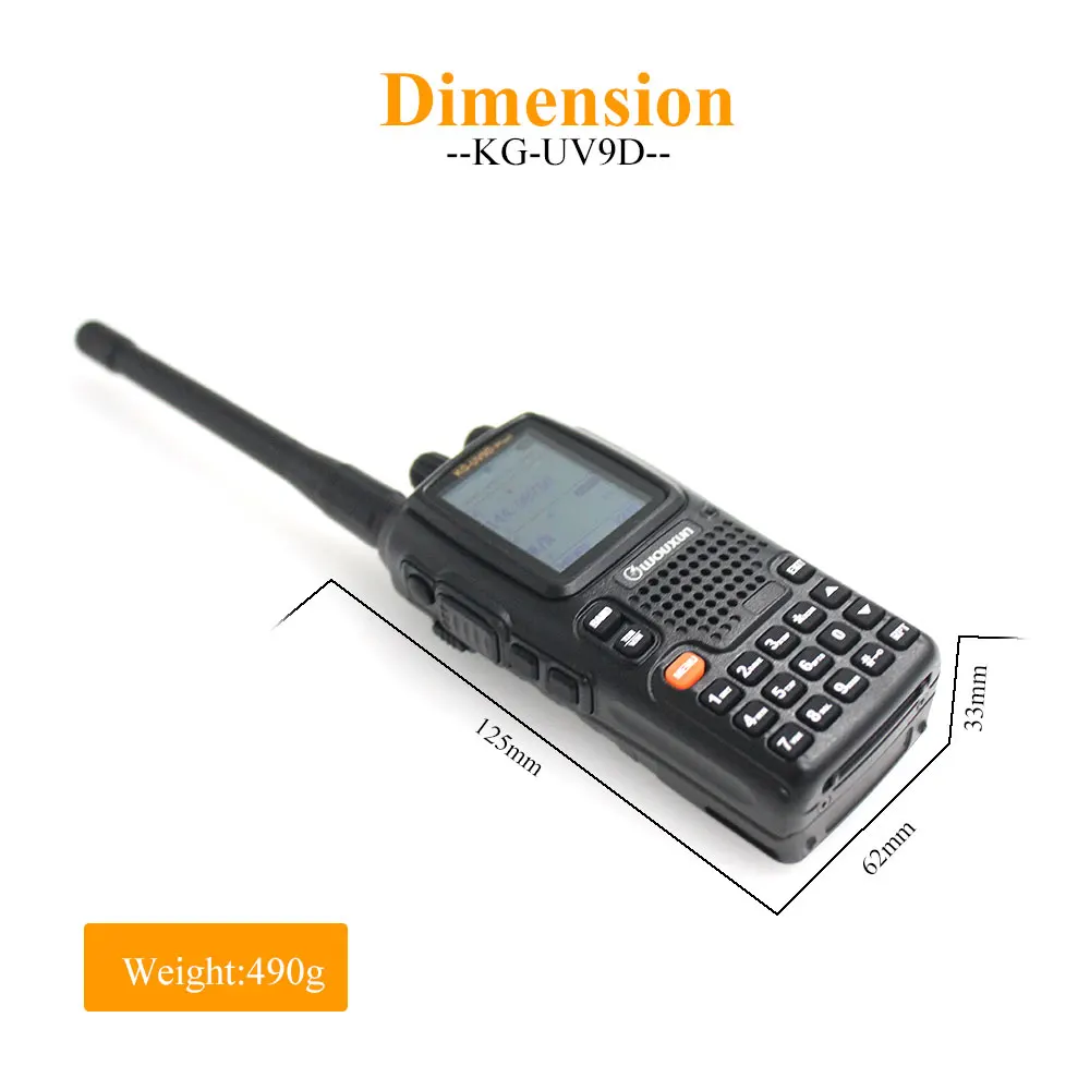 Wouxun KG-UV9D Plus WalkieTalkie Многодиапазонная Wouxun kg-uv9dplus радиостанция 76-174/230-250/350-512/700-985 МГц fm-приемопередатчик