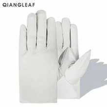 QIANGLEAF брендовые новые мужские защитные рабочие кожаные перчатки, белые перчатки из воловьей кожи для садоводства,, 130BN