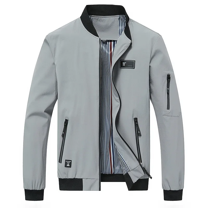 

2019 New Brand Windbreaker Jacket Men's Autumn Spring Black Thin Jackets Man Turn-down collar Casual Jacket Men Outwear