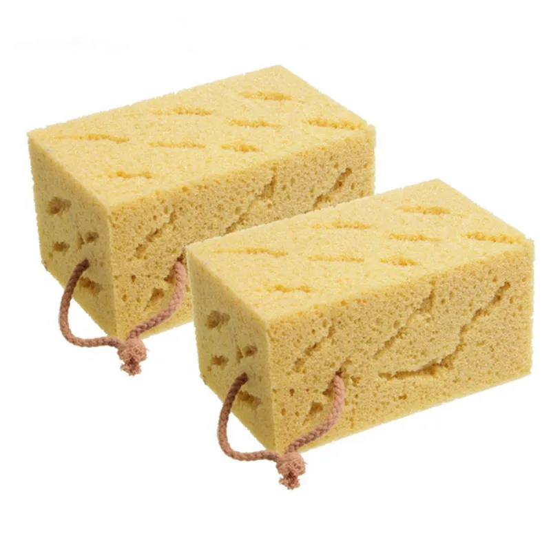 2Pcs 2 шт./компл. кораллового цвета губка для мытья автомобиля Авто мойки очищающий губчатый блок вафельная ткань для чистки автомобиля - Цвет: 2Pcs