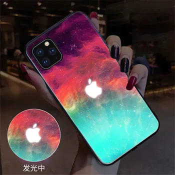 

Smart Flash Luminous Tempered Glass Phone Cover For iPhone 11 Pro Max 6 6S 7 8 Plus X Xr Xs Max SE 2020 Case Sound Control Case