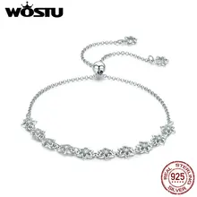 WOSTU, классические браслеты из серебра 925 пробы, с цветком бегонии для женщин, браслеты для свадьбы, помолвки, роскошные ювелирные изделия CTB010