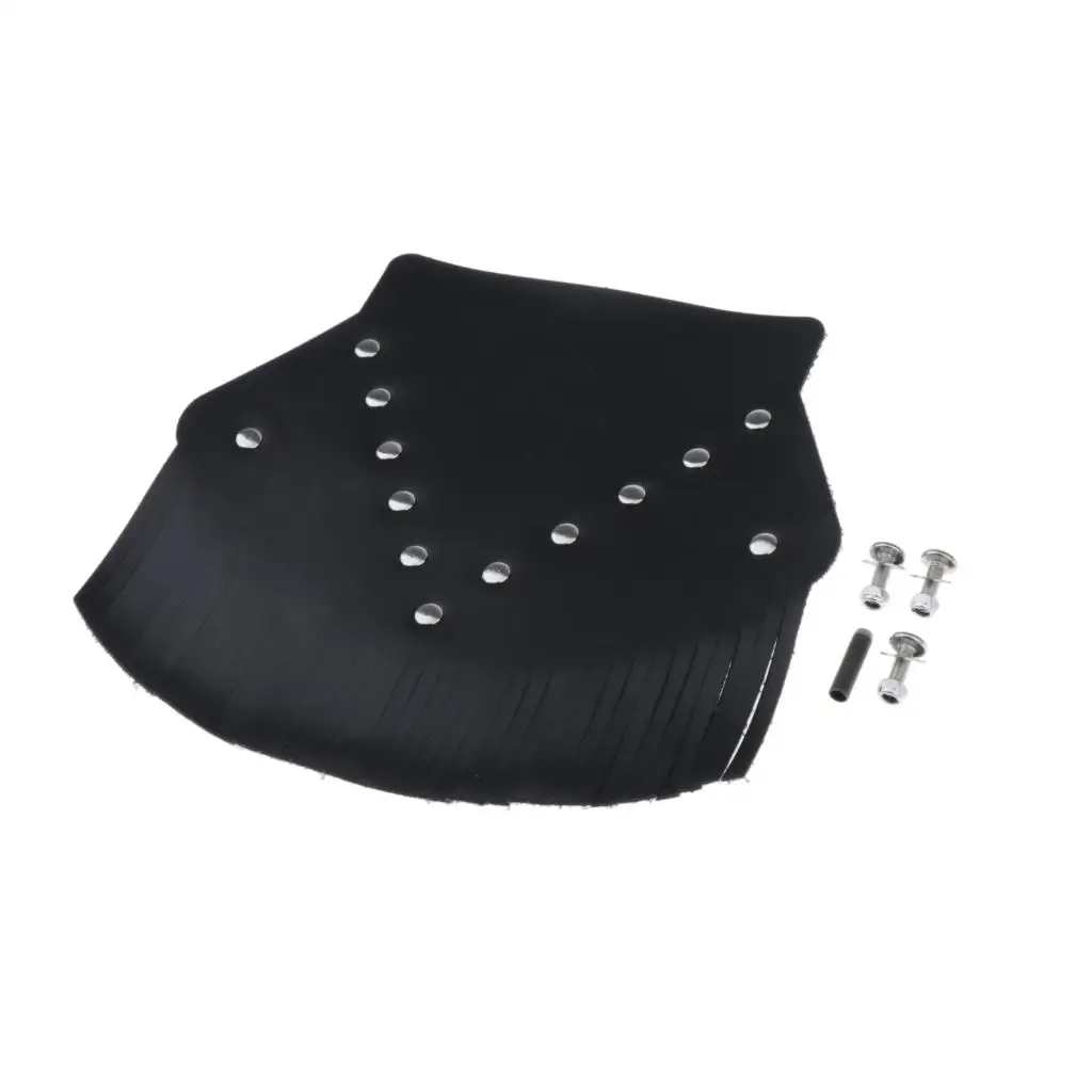Fringed PU Rear Wheel Fender Splash Guard Cover for Harley Sportster XL883 Motorbike - Black