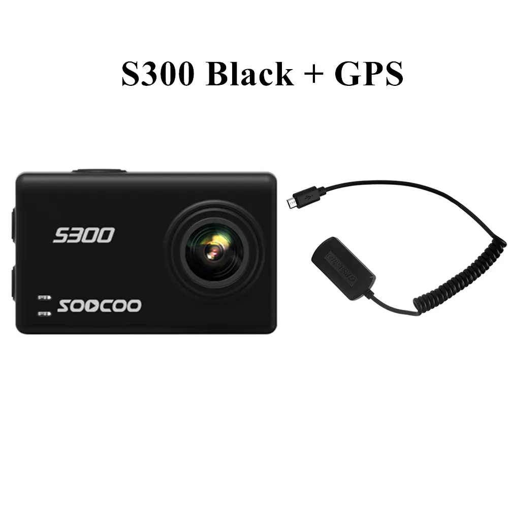 Soocoo S200 Экшн-камера 4k Спорт с чехлом gps микрофон дистанционное управление сенсорный экран экшн-камера крепление - Цвет: Black with GPS