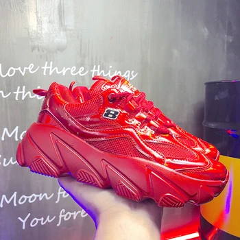 

Round Toe Lace-up Ladies Shoes Comfortable Platform Sneakers Women Casual Shoes Rubber Flats Vulcanized Shoes Autumn Women Shoes