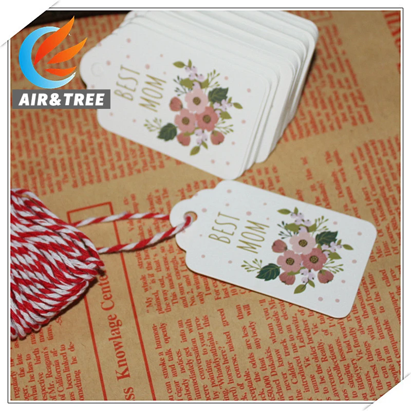 B-50pcs, рождественский подарок, крафт-бумажные бирки, Санта-Клаус, бумажные бирки, снежинка, Рождественская елка, вечерние этикетки, сделай сам - Цвет: C9