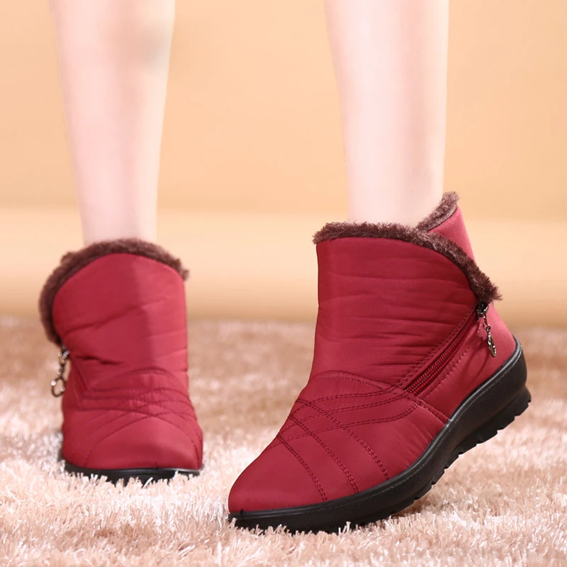 

SNOW BOOTS WOMAN 2019 ZIMNAFR BRAND WINTER WARM BOOTS FLAT NON-SLIP WATERPROOF WOMEN AUTUMN BOOTS WOMEN ANKLE BOOTS PLUS SZIE 42