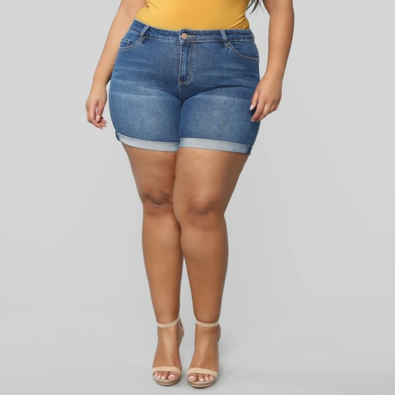 

Big Plus Size Denim Short Jeans For Women Thin Summer Jeans Woamn Fat Mm Stretch Skinny Shorts Jeans Lady Push Up Denim Pants