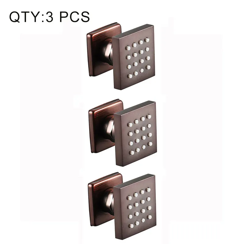 3PCS Bronze ORB душ струи дождевой Золотой/Бронзовый дождь настенный душ для тела струя 50 мм латунная Душевая насадка для экономии воды для ванной спа - Цвет: 3PCS Bronze