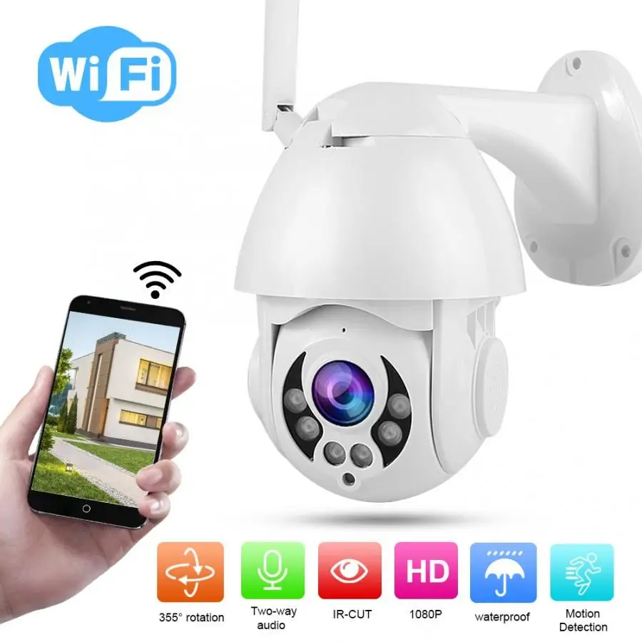 2,5 ''1080 P 4x Открытый PTZ купольная ip камера, Wi-Fi, Ночное видение Камеры Скрытого видеонаблюдения Открытый безопасности Камера