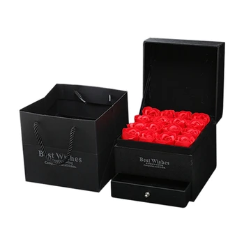 

16Pcs Scented Rose Flower Petal Bath Body Soap Wedding Party Valentine'S Day Gift Useful Black