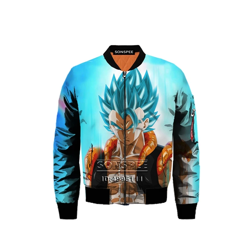 SONSPEE Dragon Ball Супер Saiyan Goku Vegeta 3D принт для мужчин и женщин Зимняя Толстая куртка-бомбер летная куртка с длинным рукавом Прямая поставка