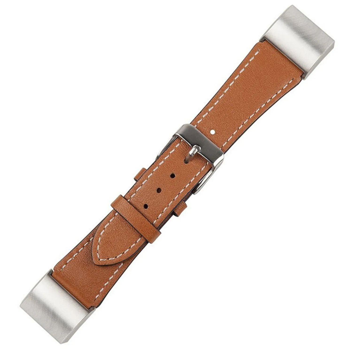 Сменный ремешок для браслета FitBit Charge 2 кожаный поясок браслет ремешок для Charge 2 с металлическим нержавеющей стальной адаптер - Цвет ремешка: brown