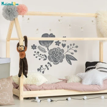 

Large Floral Wall Decal Botanical Flower For Nursery Kids Baby Room Self-adhesive Home Art Decor Vinyl Murals YT3744