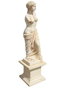 

Lady statue Gretta with Pedestal 42x42x158cm. Concrete-stone Lifelike ocher