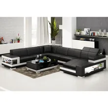 Кожаный секционный диван, дизайнерский диван для гостиной
