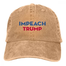 Impeach Trump Анти-Трамп Casquette натуральный унисекс Мужские Женские джинсовые бейсболка с ремешком кепки Регулируемый Гольф папа шляпа