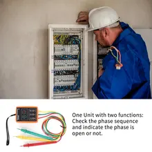 SM852B 60 В~ 600 В переменного тока индикатор фазы 3 фазы вращения тестер цифровой индикатор фазы детектор Светодиодный зуммер