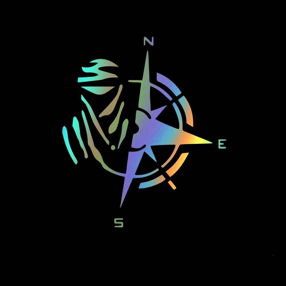 Автомобильная наклейка с компасом стильная и переводная картинка мотоцикл