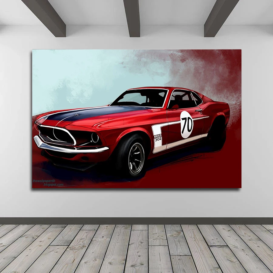 Симпатичные ботинки в ретро стиле Красный Супер спортивный автомобиль гоночный Плакаты и принты картины на