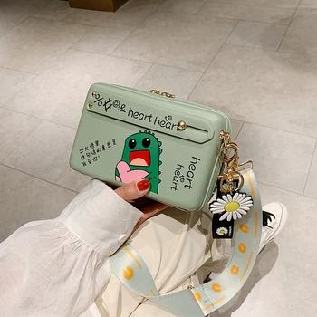 

Cartoon Handbag New style Women bag cute Shoulder Bag Fashion Small Square Bag wrist strap tassels Crossbody bag bolsos mujer
