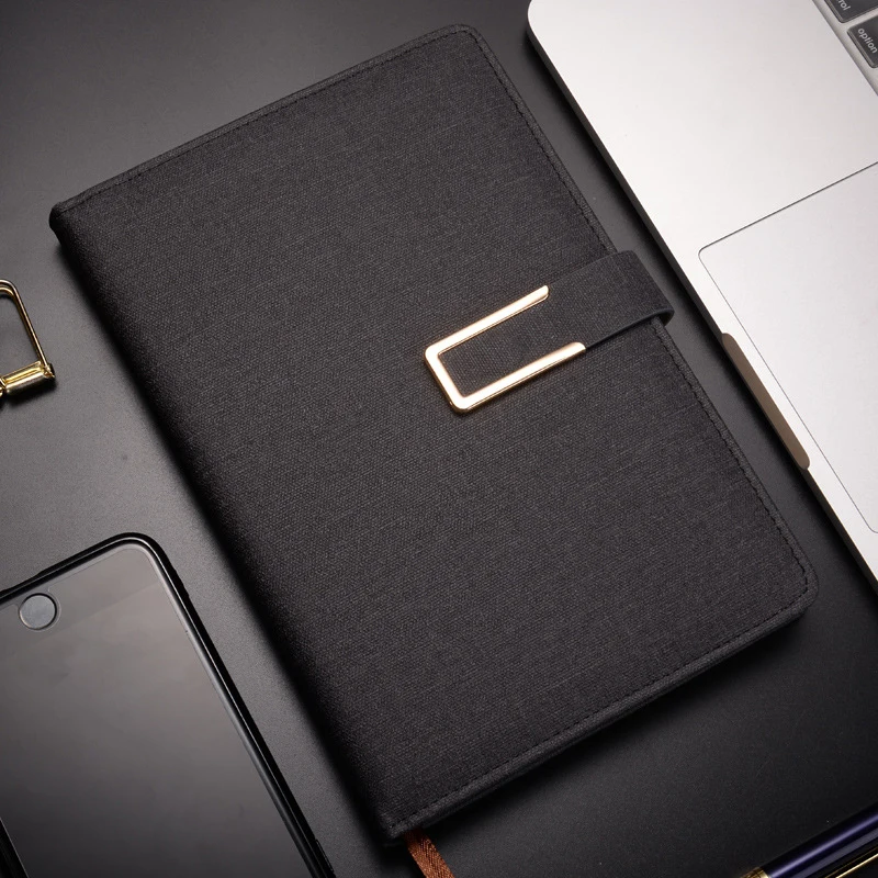New Creative business notebook set Korean Stationery Diary Weekly Planner A5 Agenda Leather Journal Dairy school supplise - Цвет: Черный