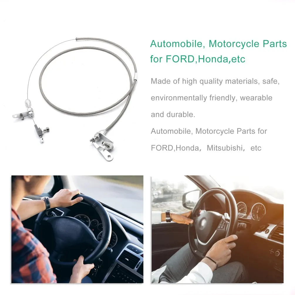 For Ford C6 Stainless Braided Kick Down Cable Transmission Detent Kickdown Trans C-6 Car Accessories