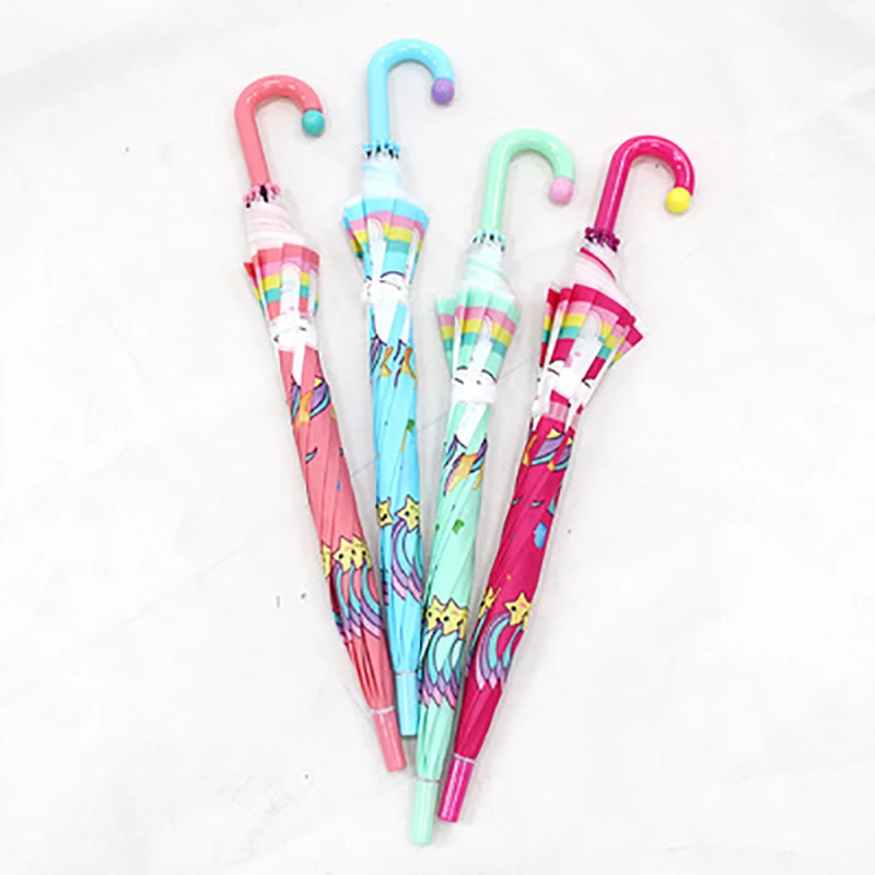 

Animal Pattern Children Creative Umbrella Semi-automatic Cute Unicorn Sunny Umbrella Cartoon Straight Handle Umbrella