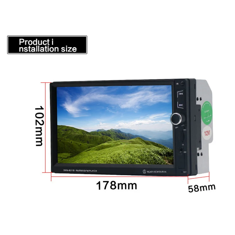2 Din 7 дюймовый контактный мультимедийный плеер Sn Bluetooth громкая связь Fm Aux Usb Sd карта