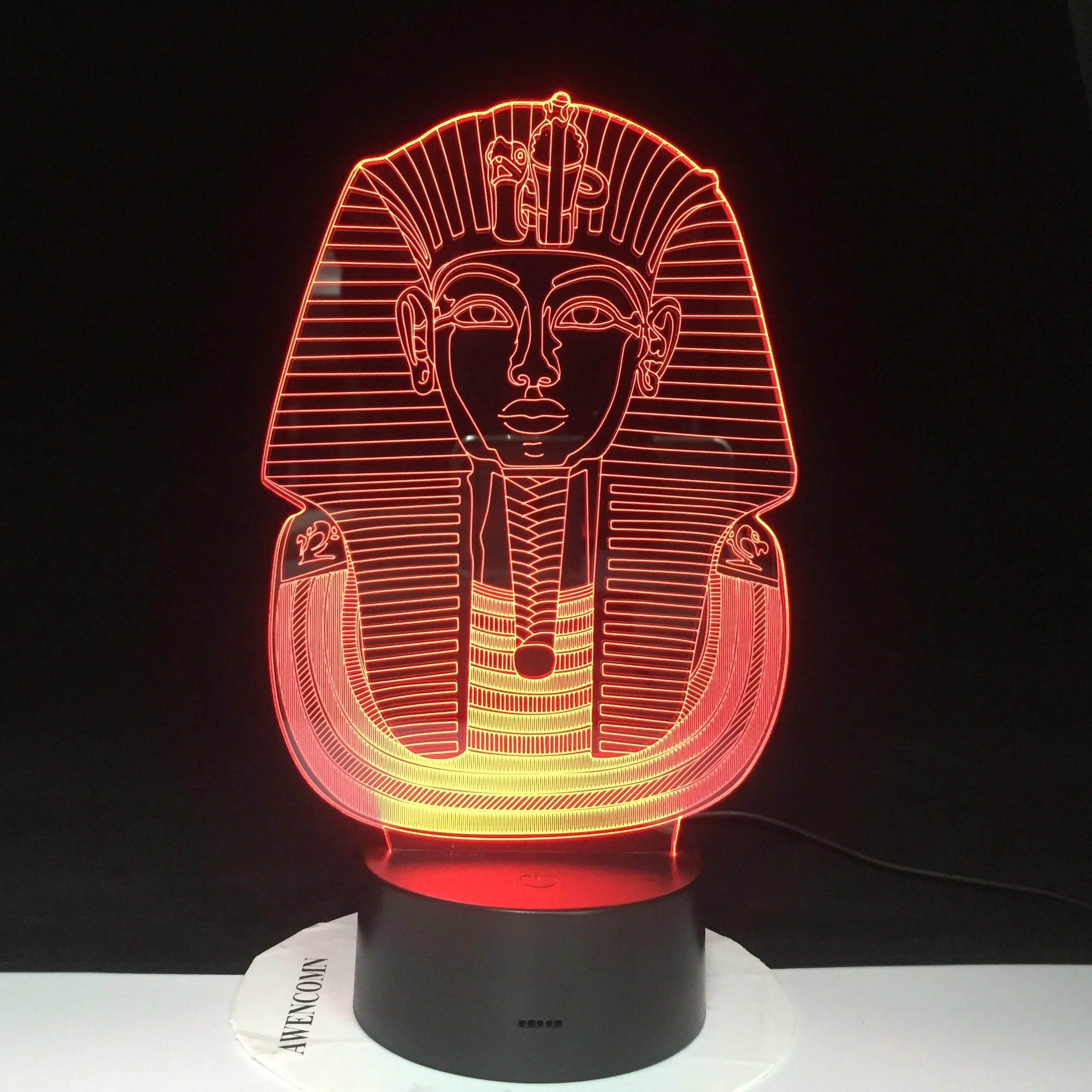 Египетский Сфинкс настольная лампа Usb креативный 3D Led визуальный 7 цветов спальня сон Фараон подарки прикроватные ночные светильники 3393